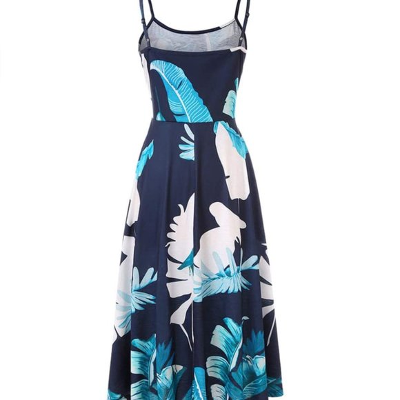 Palm Print Pin Up Dress 📦 - Picture 3 of 13